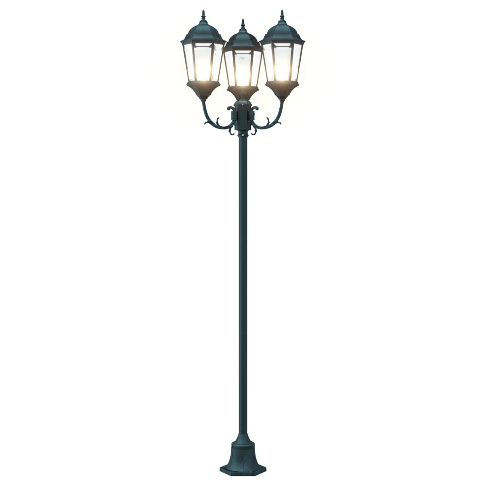 Produktbild för Trädgårdsbelysning Vintage borstad grön 57 x 49 x 241 cm
