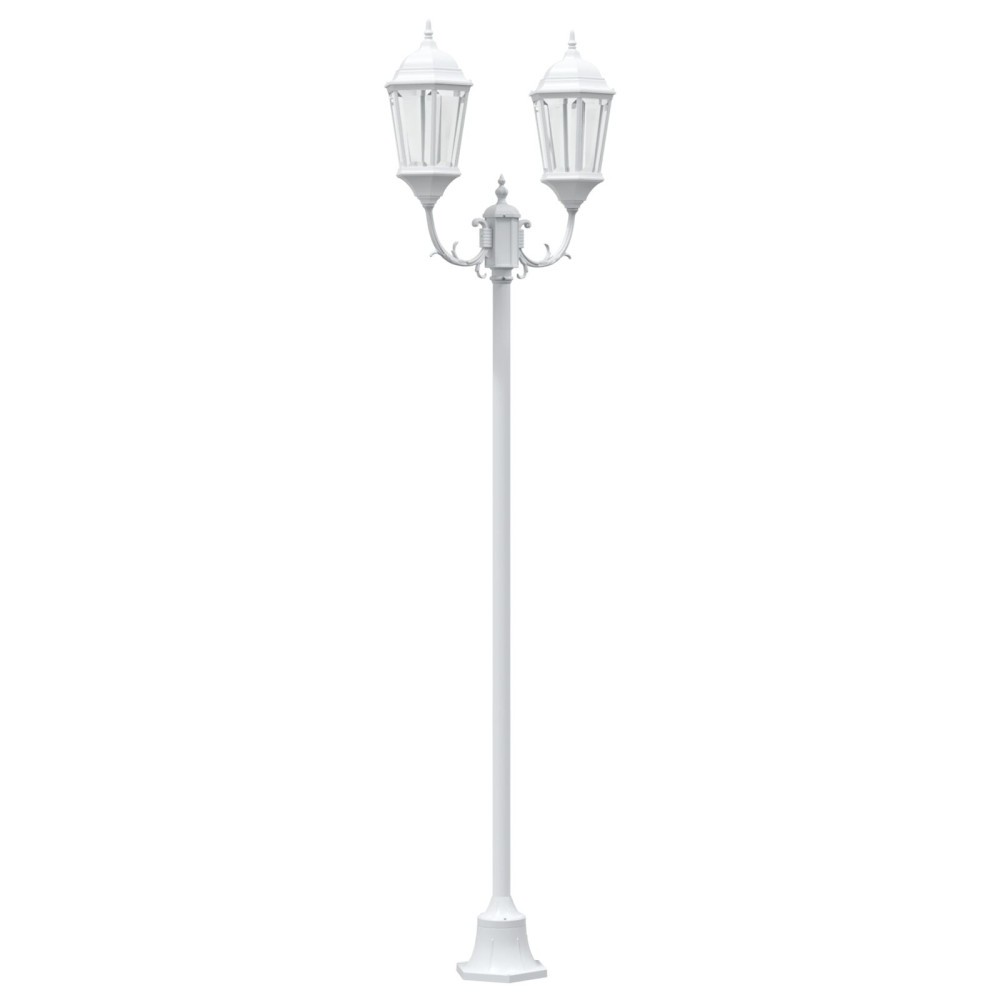 Produktbild för Trädgårdsbelysning Vit 68 x 20 x 235 cm Aluminium och glas