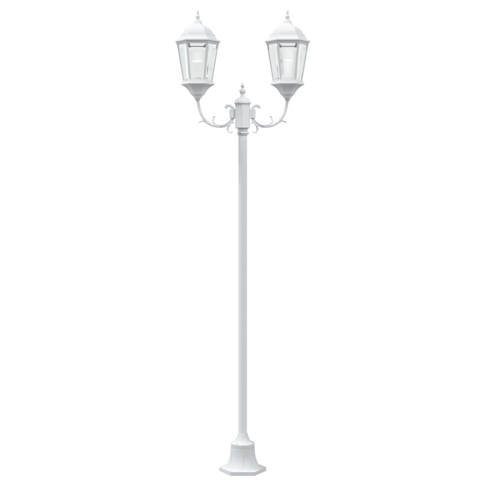 Produktbild för Trädgårdsbelysning Vit 68 x 20 x 235 cm Aluminium och glas