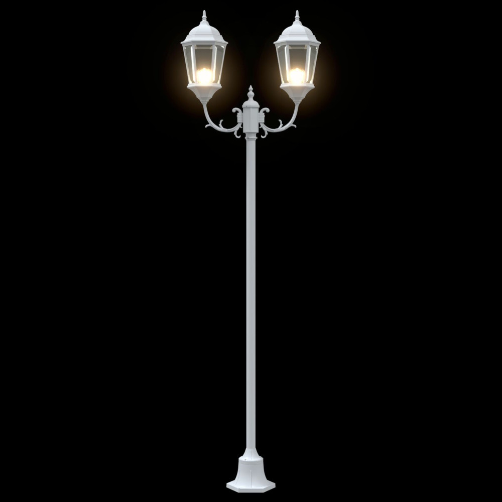 Produktbild för Trädgårdsbelysning Vit 68 x 20 x 235 cm Aluminium och glas