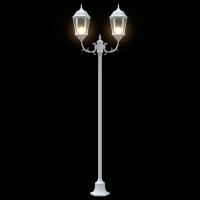 Produktbild för Trädgårdsbelysning Vit 68 x 20 x 235 cm Aluminium och glas