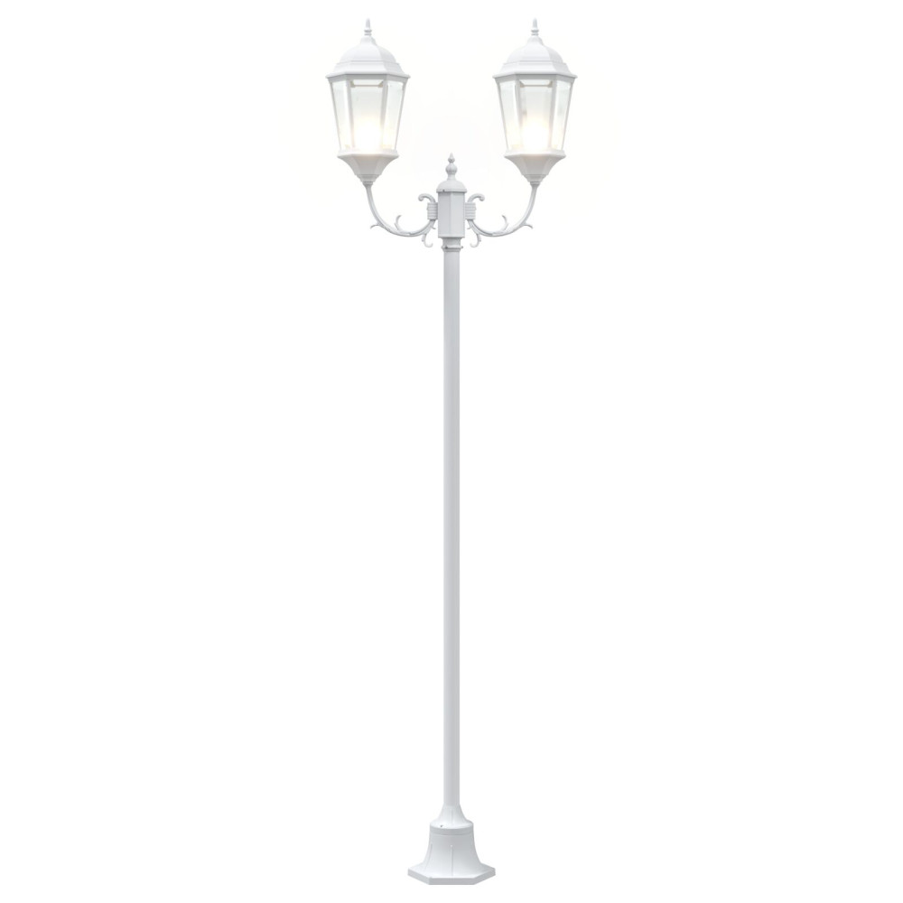 Produktbild för Trädgårdsbelysning Vit 68 x 20 x 235 cm Aluminium och glas