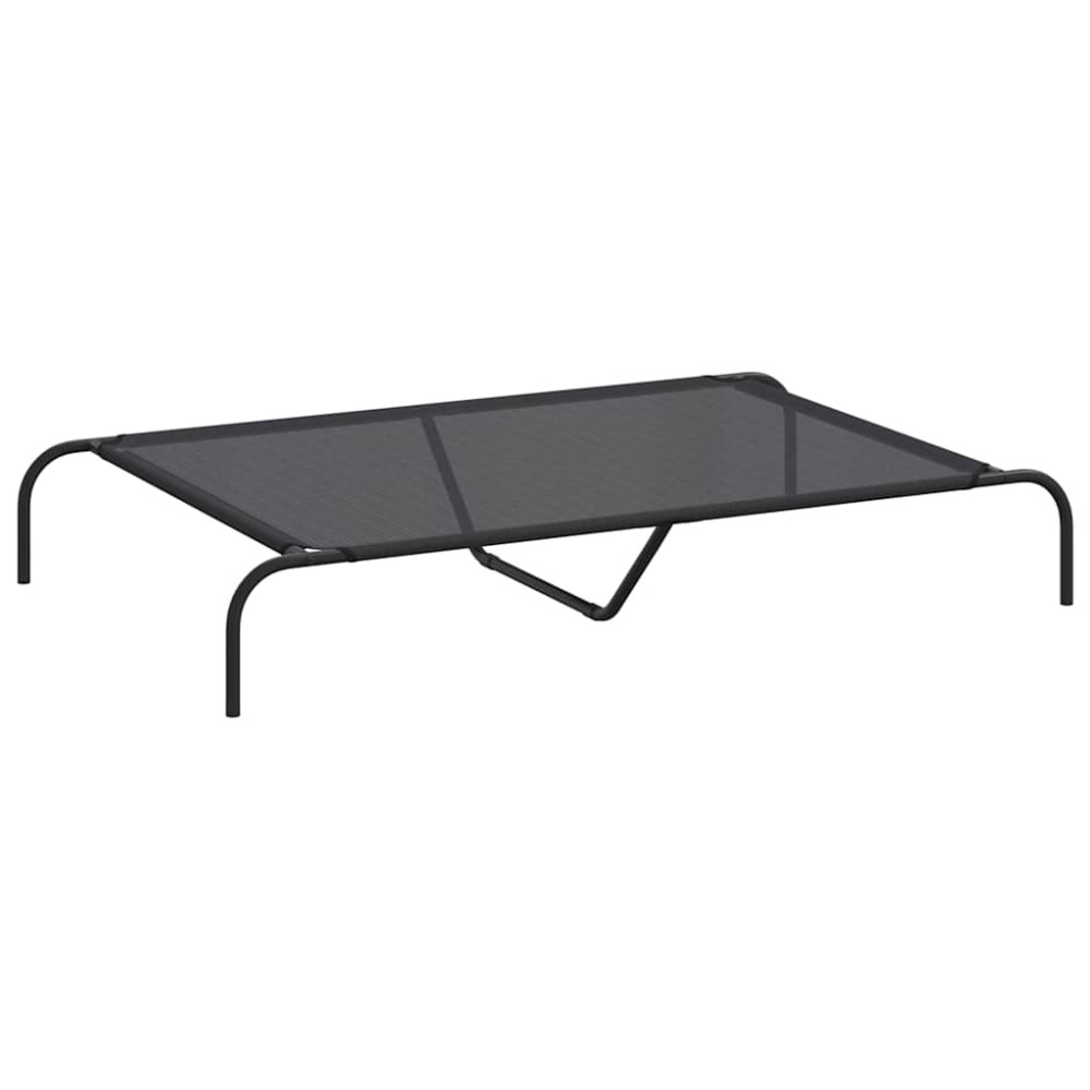 Produktbild för Förhöjd hundbädd svart 130x80x20 cm textilene och stål