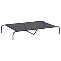Produktbild för Förhöjd hundbädd svart 130x80x20 cm textilene och stål