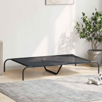 Produktbild för Förhöjd hundbädd svart 130x80x20 cm textilene och stål