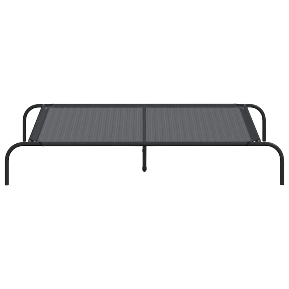 Produktbild för Förhöjd hundbädd svart 130x80x20 cm textilene och stål