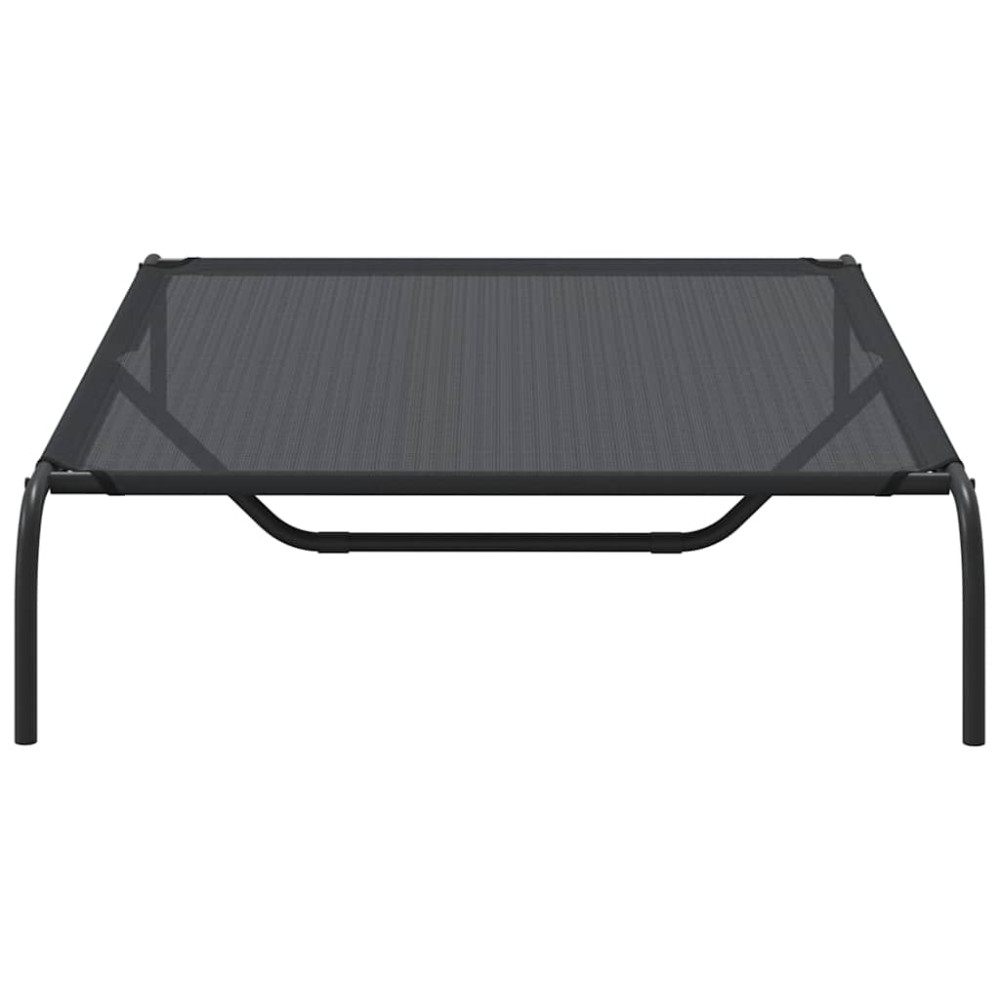 Produktbild för Förhöjd hundbädd svart 130x80x20 cm textilene och stål