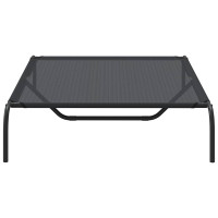Produktbild för Förhöjd hundbädd svart 130x80x20 cm textilene och stål