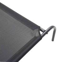 Produktbild för Förhöjd hundbädd svart 130x80x20 cm textilene och stål