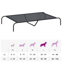 Produktbild för Förhöjd hundbädd svart 130x80x20 cm textilene och stål