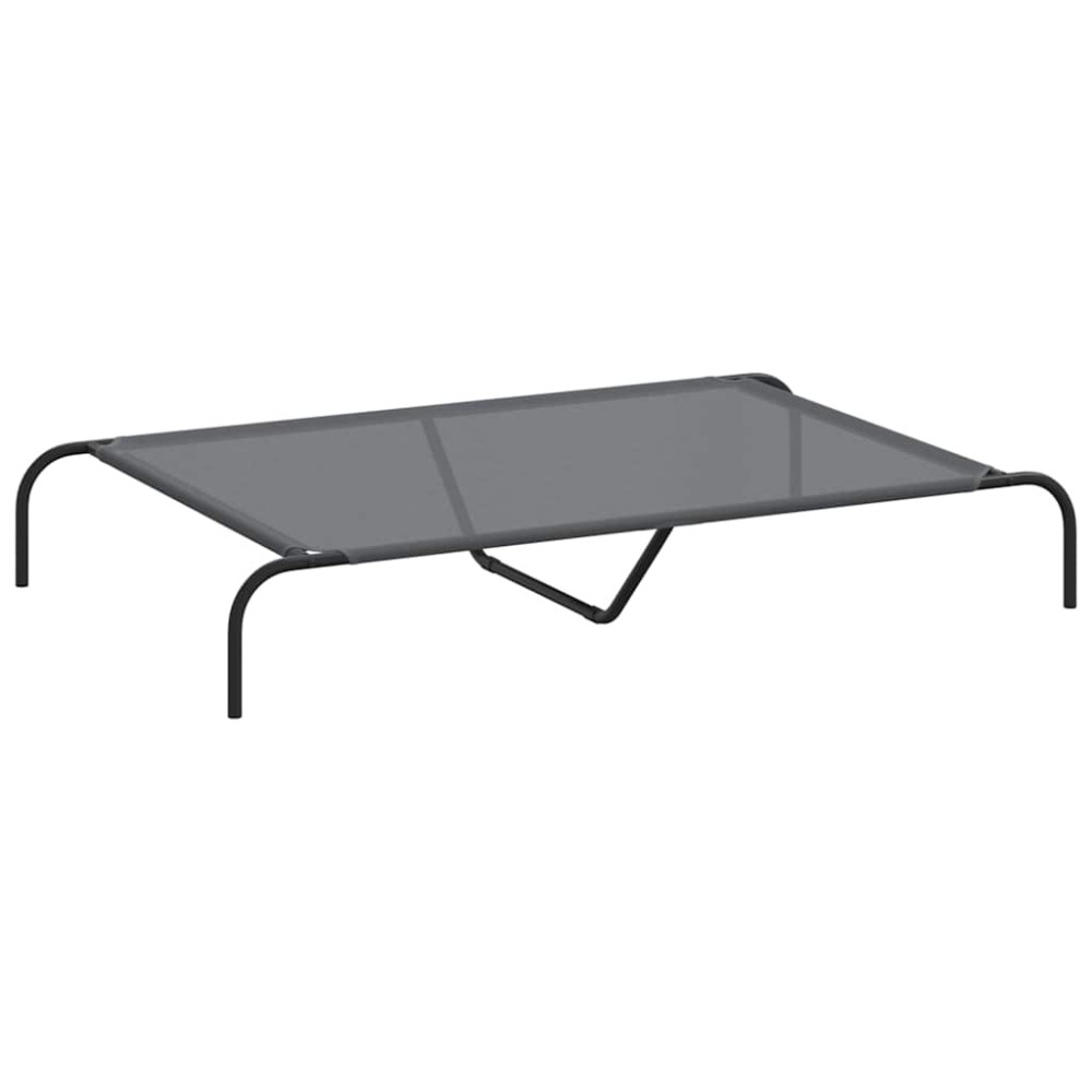 Produktbild för Förhöjd hundsäng grå 130x80x20 cm textilene och stål
