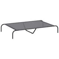 Produktbild för Förhöjd hundsäng grå 130x80x20 cm textilene och stål