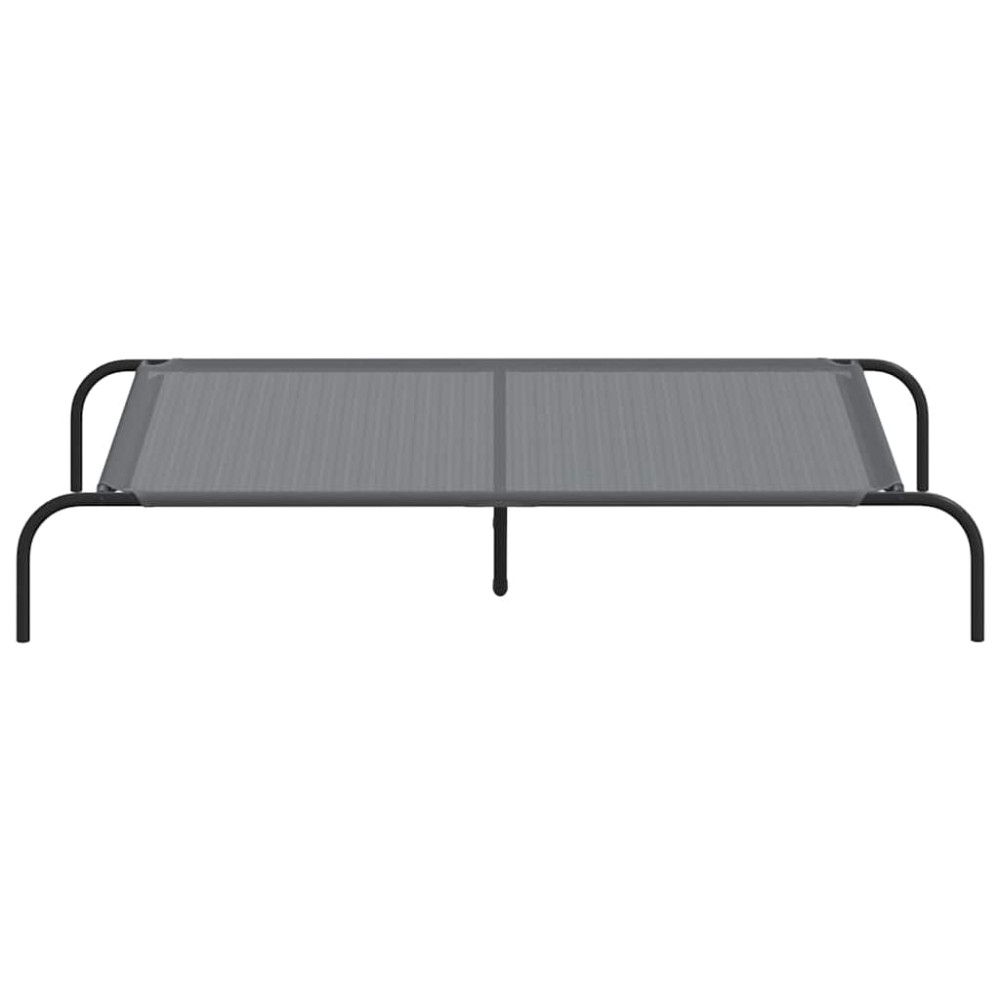 Produktbild för Förhöjd hundsäng grå 130x80x20 cm textilene och stål