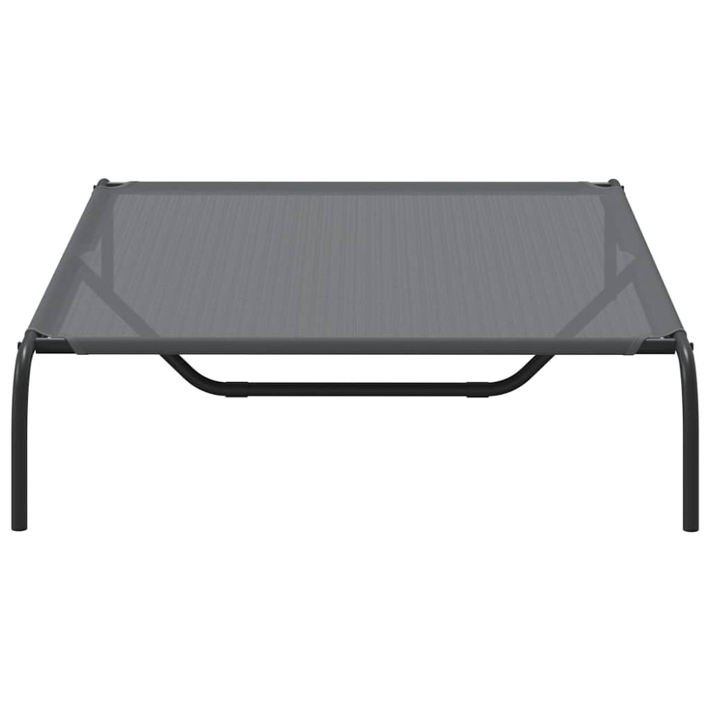 Produktbild för Förhöjd hundsäng grå 130x80x20 cm textilene och stål