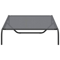Produktbild för Förhöjd hundsäng grå 130x80x20 cm textilene och stål