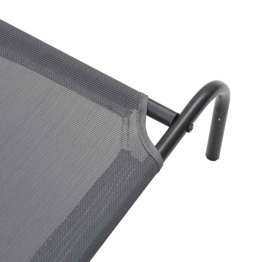 Produktbild för Förhöjd hundsäng grå 130x80x20 cm textilene och stål
