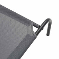 Produktbild för Förhöjd hundsäng grå 130x80x20 cm textilene och stål