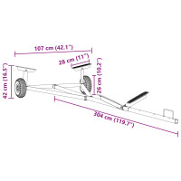 Produktbild för Båktrailer Silver 302 x 107 x 42 cm Stål