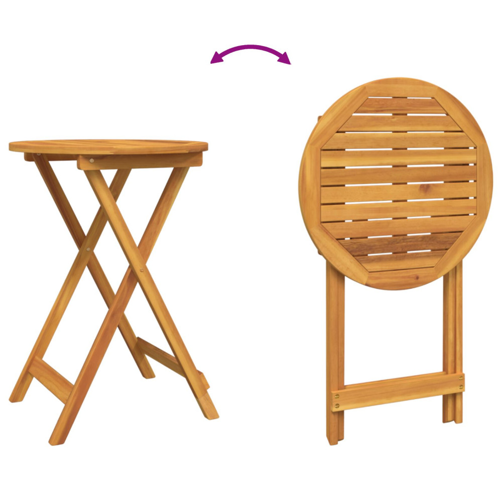 Produktbild för Trädgårds Bistro Set 3 pcs Brun Massivt Akaciaträ