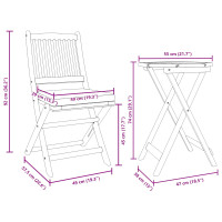 Produktbild för Trädgårds Bistro Set 3 pcs Brun Massivt Akaciaträ