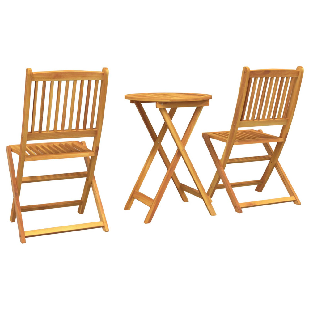 Produktbild för Trädgårds Bistro Set 3 pcs Brun Massivt Akaciaträ