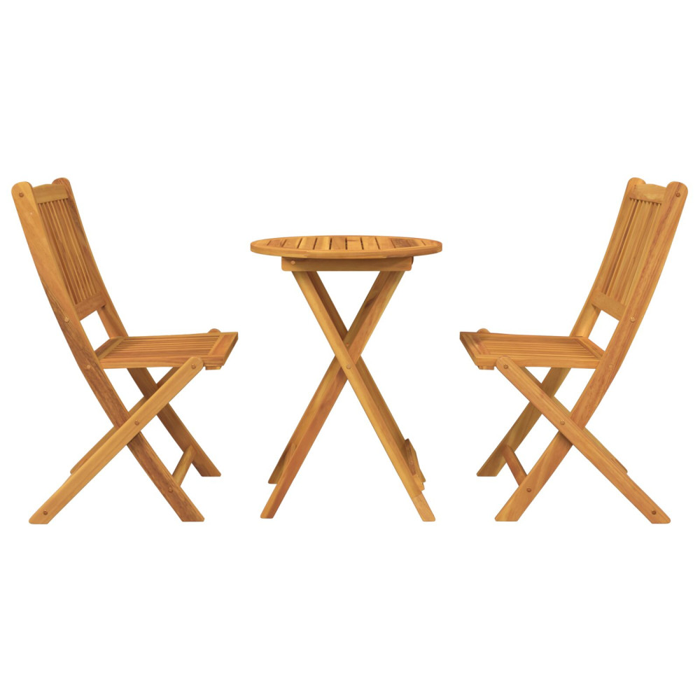 Produktbild för Trädgårds Bistro Set 3 pcs Brun Massivt Akaciaträ
