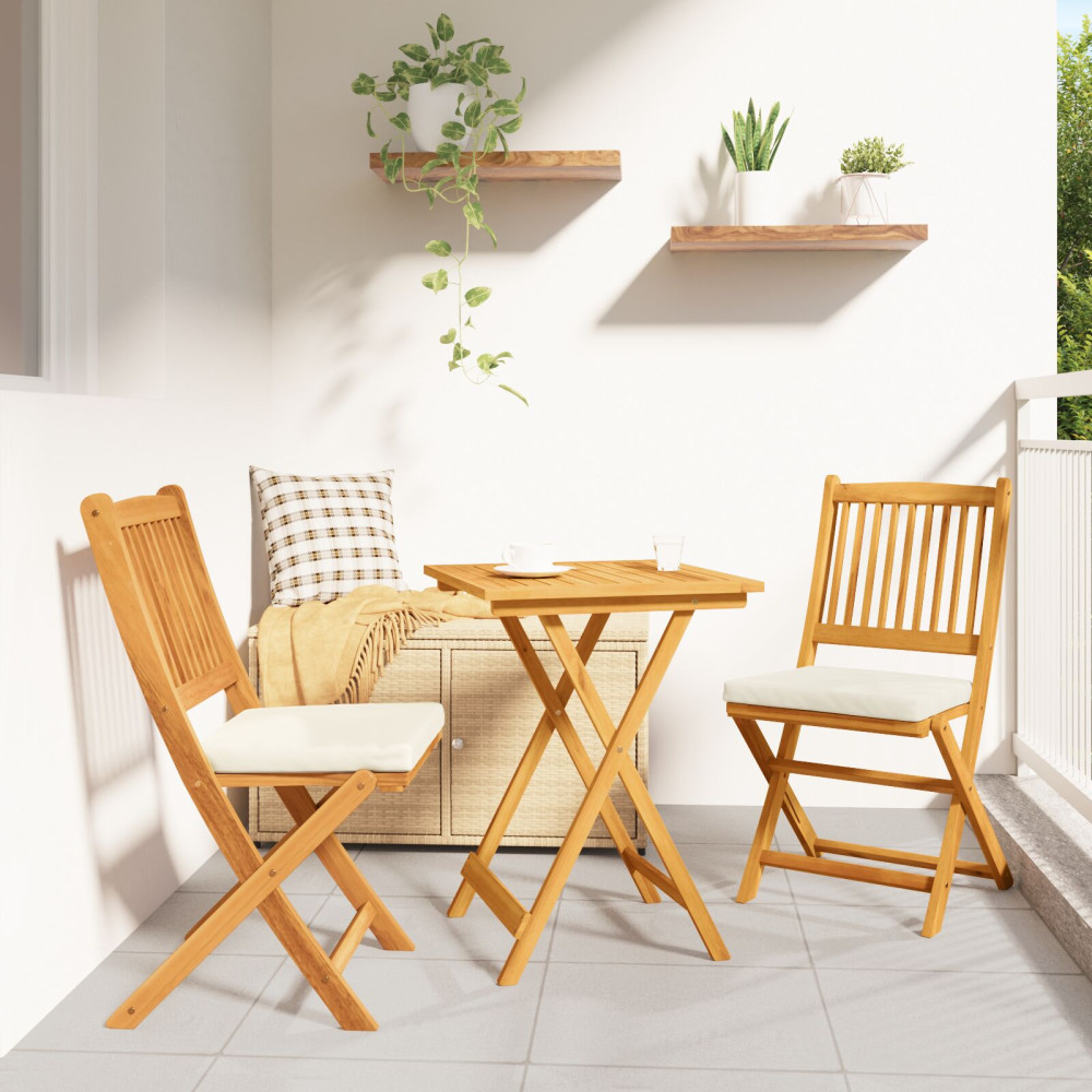 Produktbild för Trädgårds Bistro Set 3 pcs Brun Massivt Akaciaträ