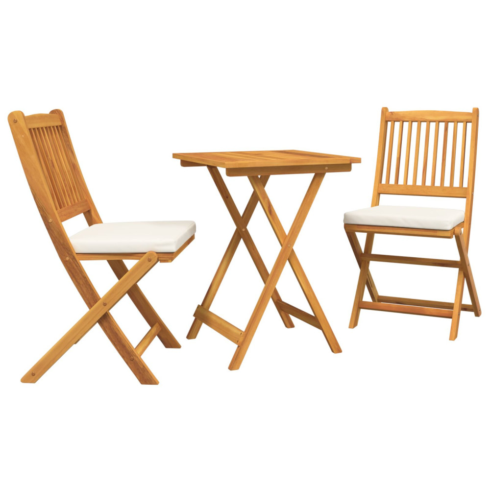 Produktbild för Trädgårds Bistro Set 3 pcs Brun Massivt Akaciaträ