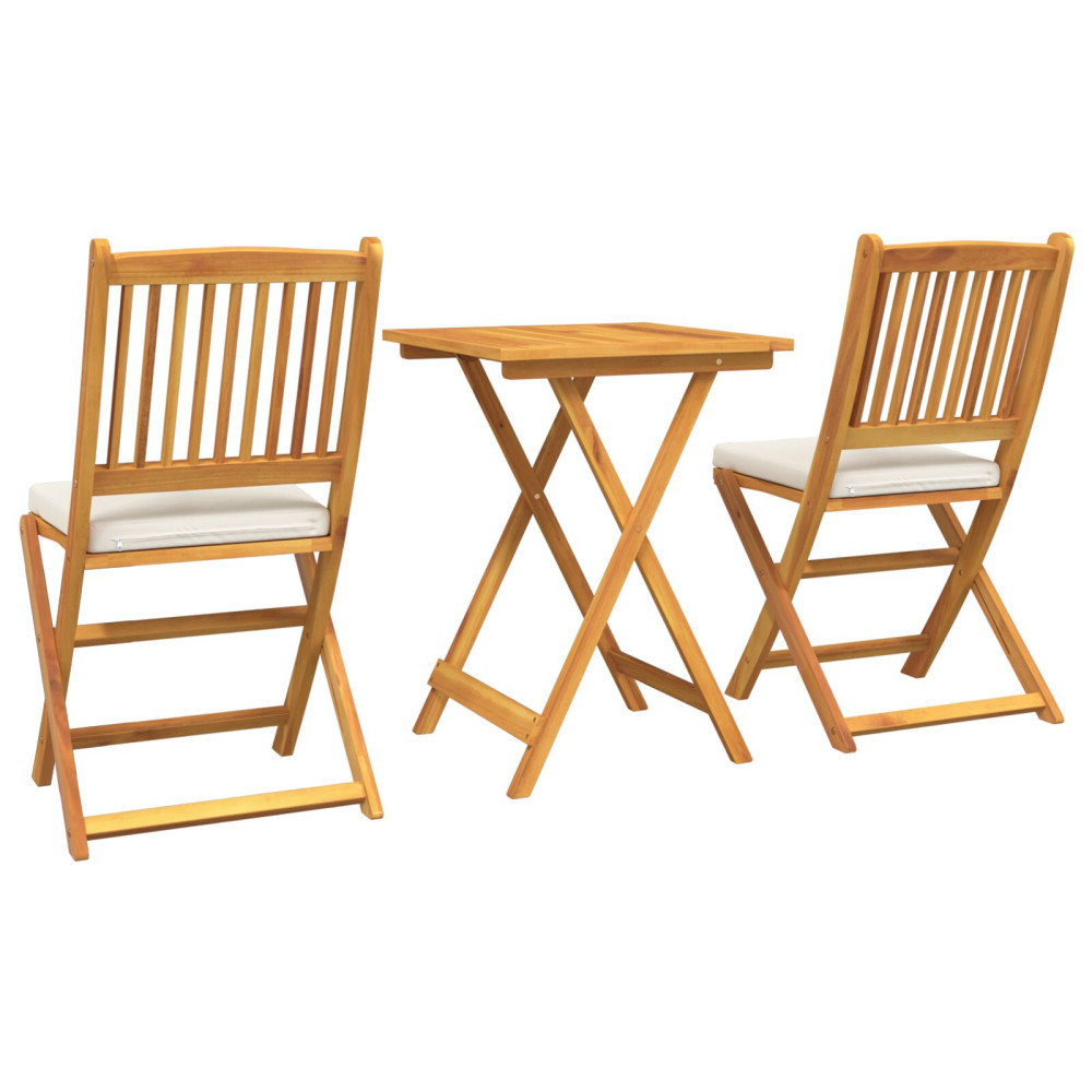 Produktbild för Trädgårds Bistro Set 3 pcs Brun Massivt Akaciaträ