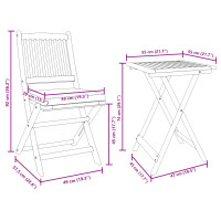 Produktbild för Trädgårds Bistro Set 3 pcs Brun Massivt Akaciaträ