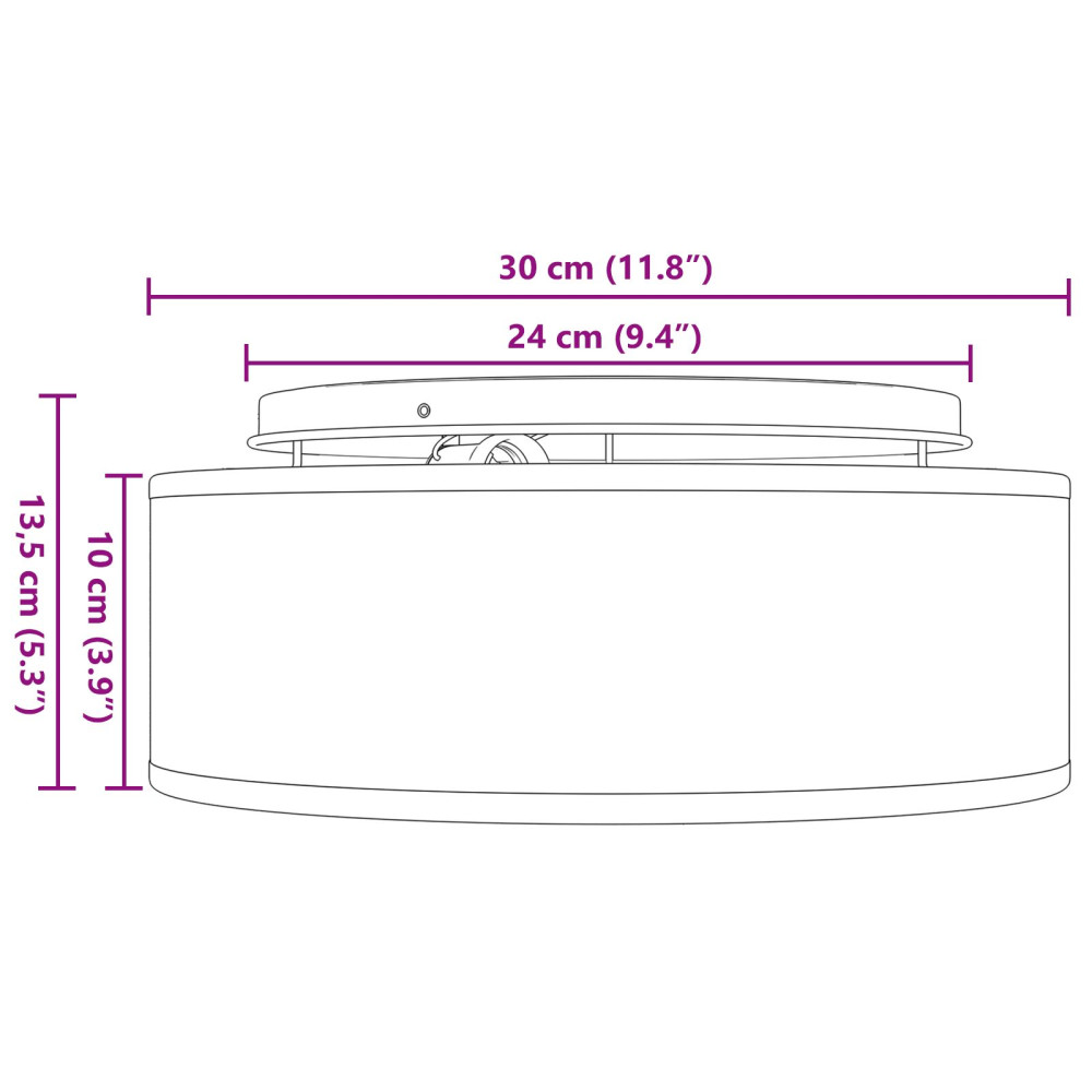 Produktbild för Taklampa med strålkastare Svart 30 x 30 x 13,5 cm tyg