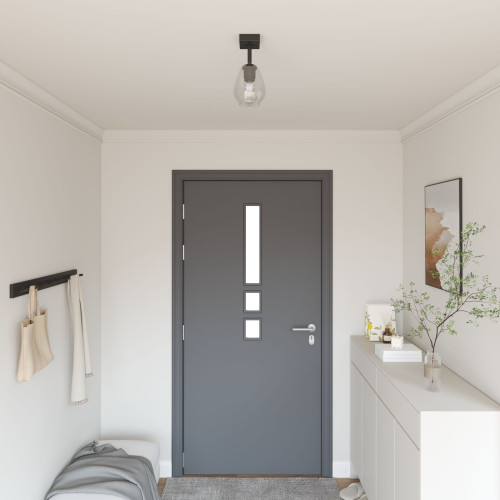 vidaXL Takspotlight Svart 13 x 13 x 26 cm Glas och Metall