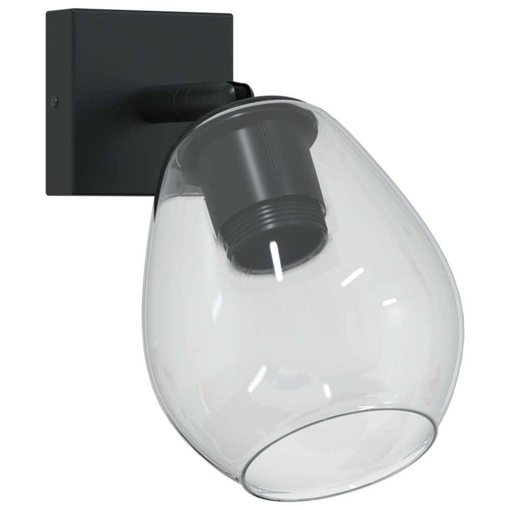 Produktbild för Takspotlight Svart 13 x 13 x 26 cm Glas och Metall