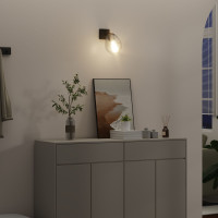 Produktbild för Takspotlight Svart 13 x 13 x 26 cm Glas och Metall