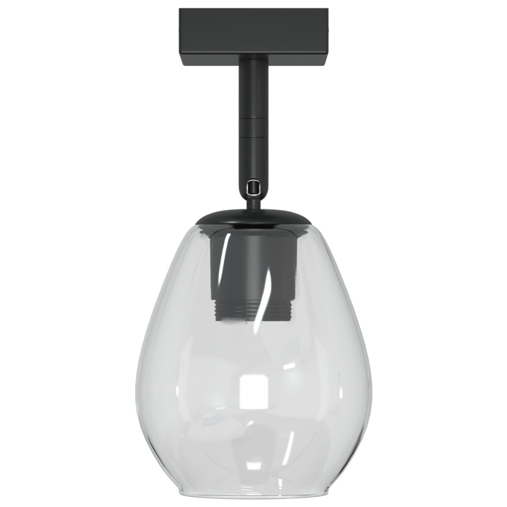 Produktbild för Takspotlight Svart 13 x 13 x 26 cm Glas och Metall
