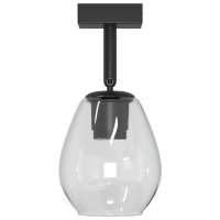 Produktbild för Takspotlight Svart 13 x 13 x 26 cm Glas och Metall