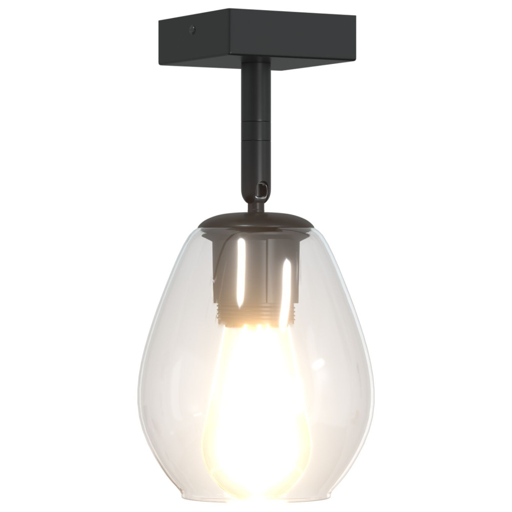 Produktbild för Takspotlight Svart 13 x 13 x 26 cm Glas och Metall