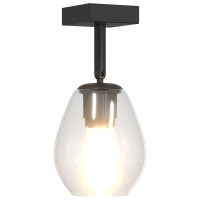 Produktbild för Takspotlight Svart 13 x 13 x 26 cm Glas och Metall