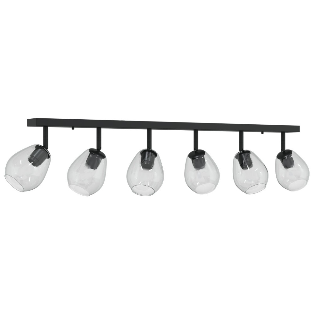 Produktbild för Takspotlight Svart 110,5 x 13 x 26 cm Glas och Metall