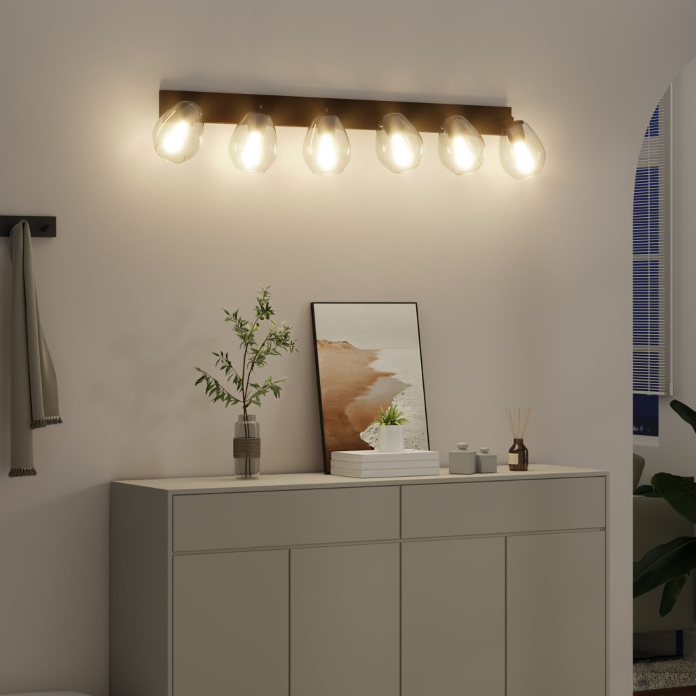 Produktbild för Takspotlight Svart 110,5 x 13 x 26 cm Glas och Metall