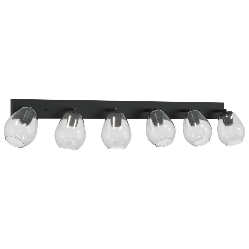 Produktbild för Takspotlight Svart 110,5 x 13 x 26 cm Glas och Metall