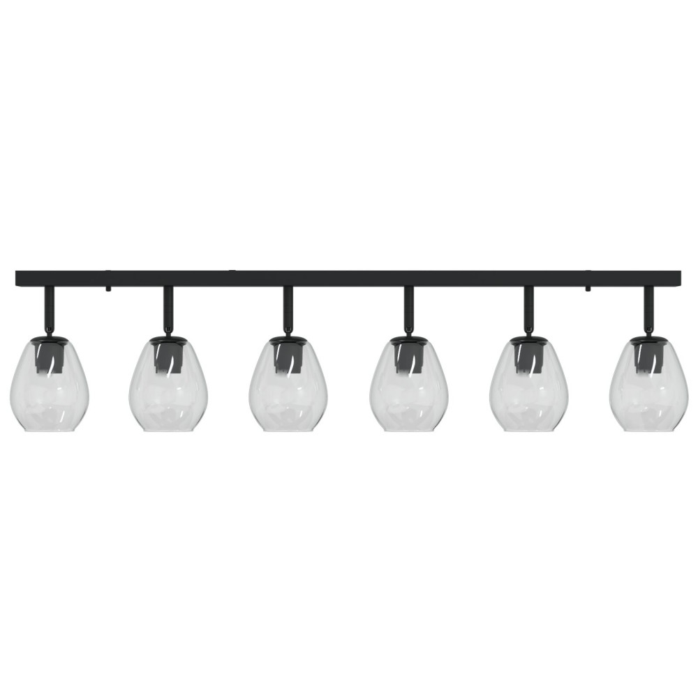 Produktbild för Takspotlight Svart 110,5 x 13 x 26 cm Glas och Metall