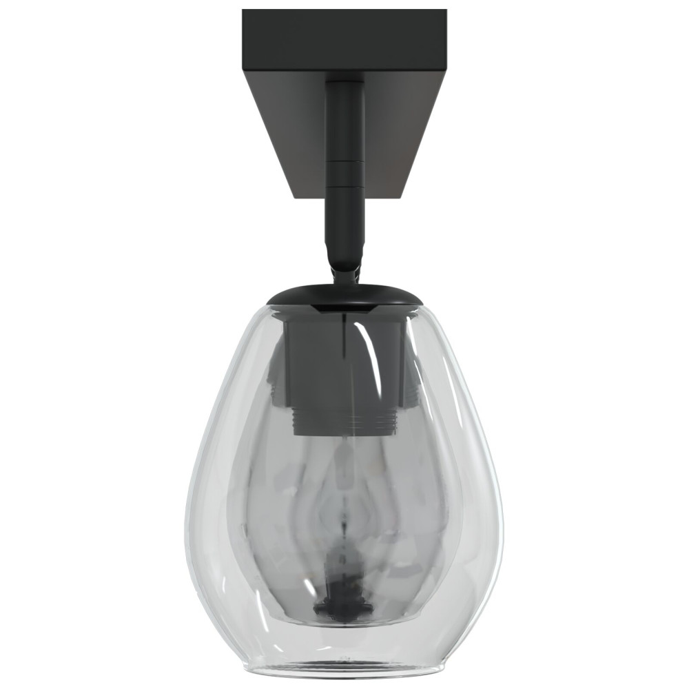 Produktbild för Takspotlight Svart 110,5 x 13 x 26 cm Glas och Metall