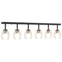 Produktbild för Takspotlight Svart 110,5 x 13 x 26 cm Glas och Metall