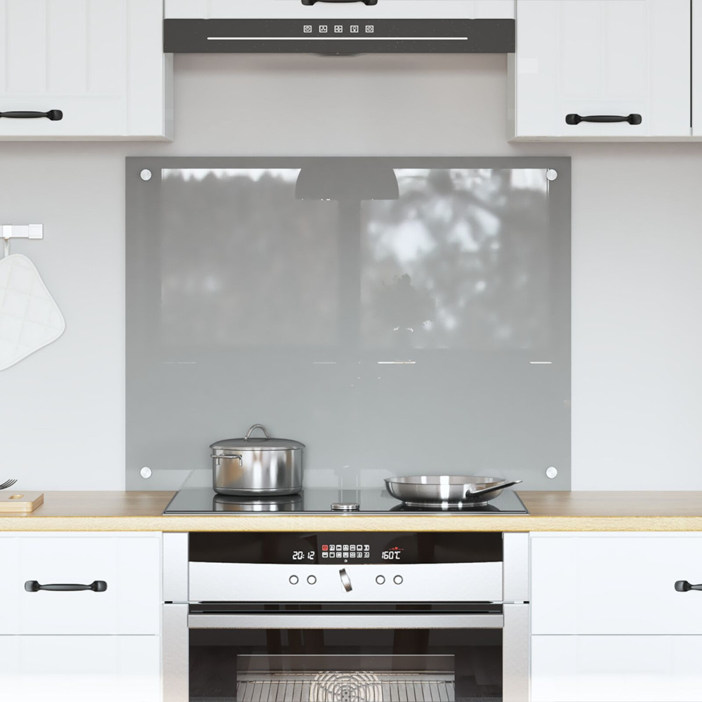 Produktbild för Köksskydd Ljusgrå 80 x 60 cm härdat glas