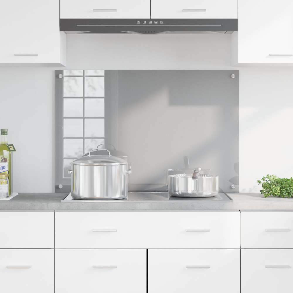 Produktbild för Köksskydd Ljusgrå 90 x 60 cm härdat glas
