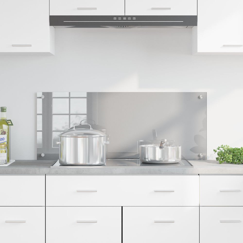 Produktbild för Köksskydd Ljusgrå 100 x 40 cm härdat glas