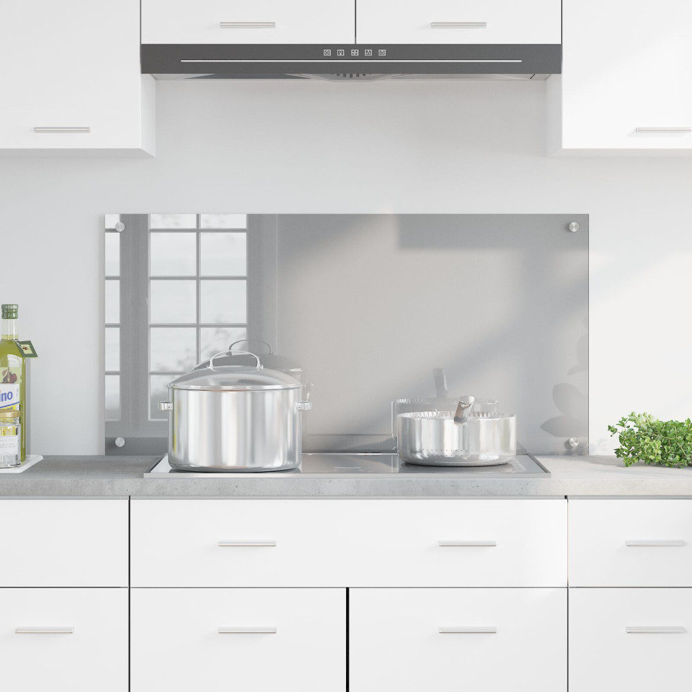 Produktbild för Köksskydd Ljusgrå 100 x 50 cm härdat glas