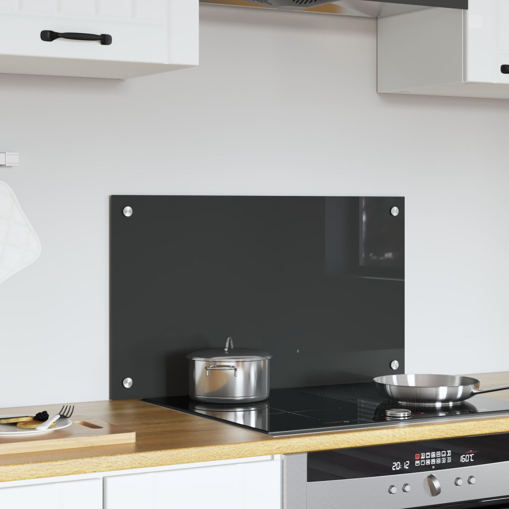 Produktbild för Köksskydd Mörkgrå 70 x 40 cm härdat glas