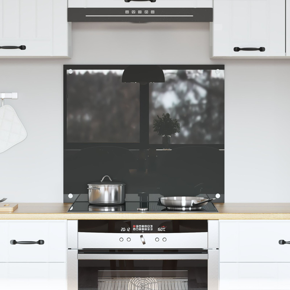 Produktbild för Köksskydd Mörkgrå 70 x 60 cm härdat glas
